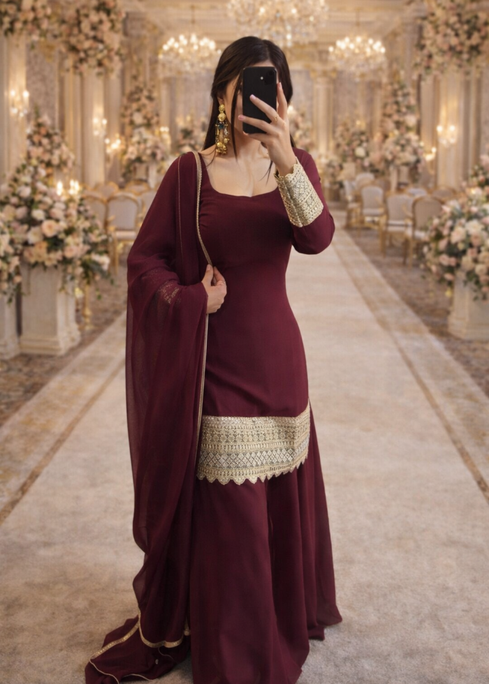 Maroon Cultural Couture: Stunning Pakistani Salwar Kameez Style